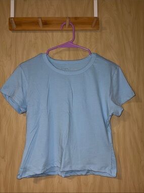 eye candy Light Blue Short Sleeve Crewneck Tee